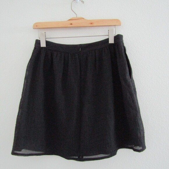 Reiss Skirt 8 Black Ribbed Mini Pleated Goth Dark Coquette Girl Grunge Feminine - Picture 5 of 13